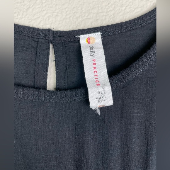 Daily Practice by Anthropologie Women's XL Prix Smocked Dress Drop Waist Black - Picture 5 of 16